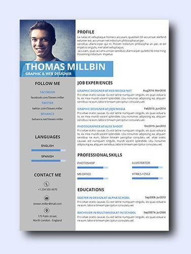 modern right resume template