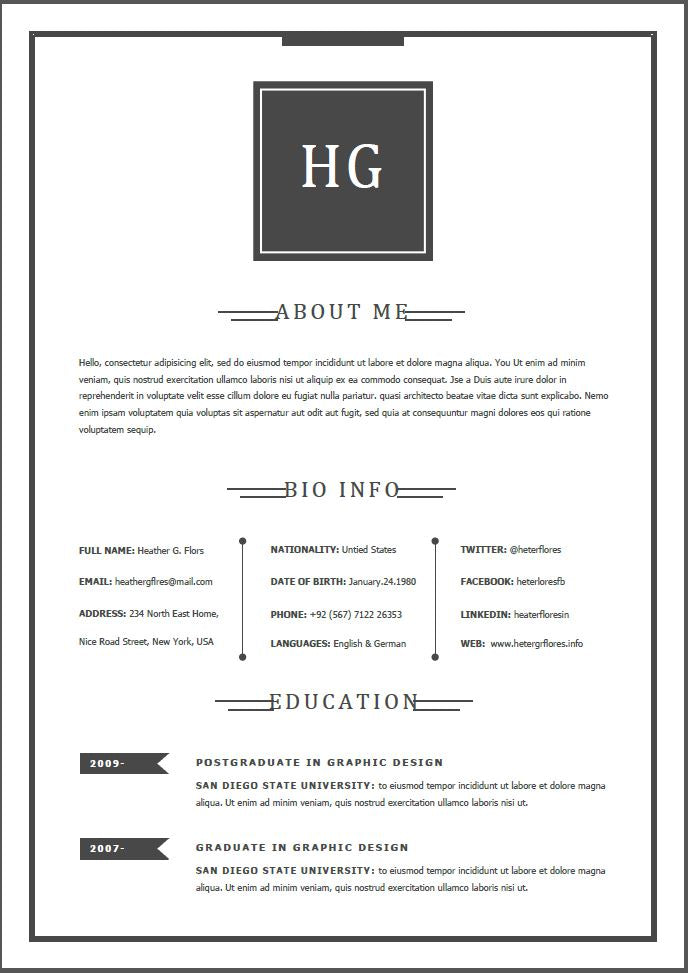 8 pages extended resume template