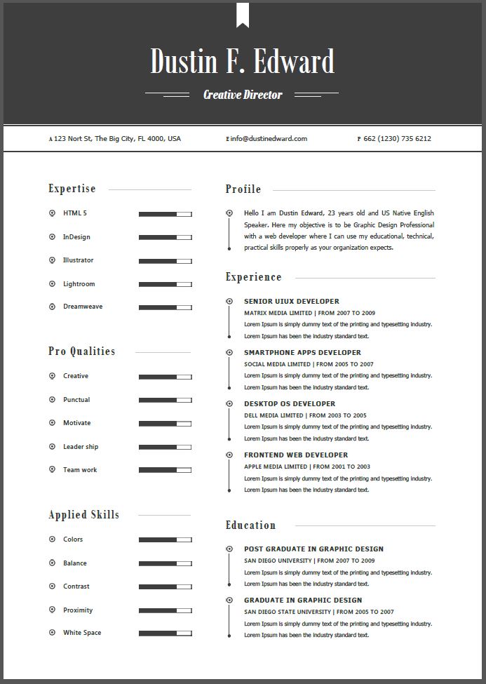 all in one elegant resume template