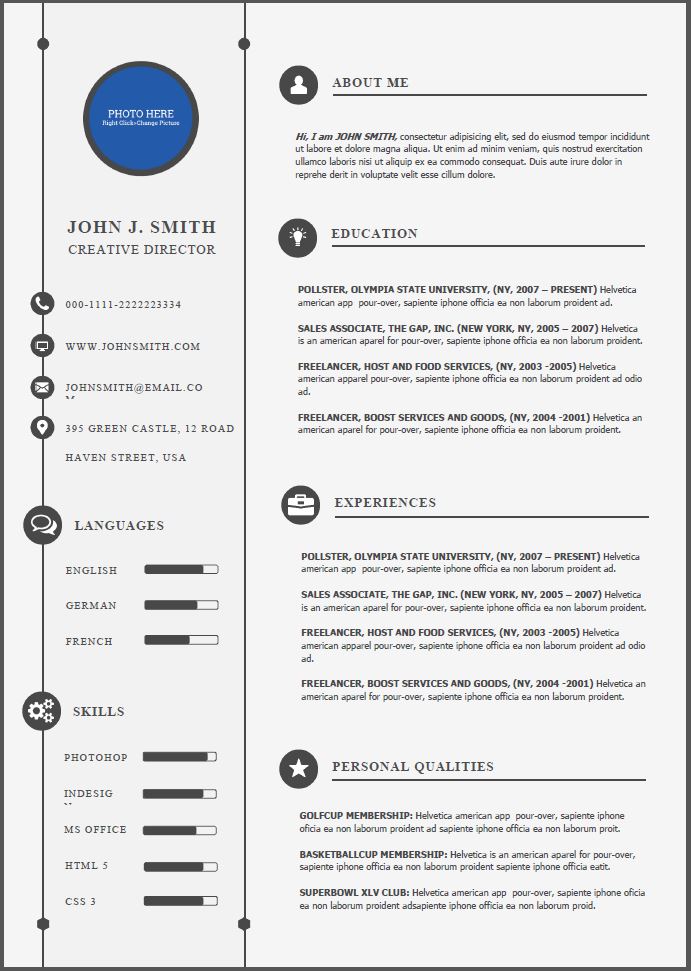 clean set main resume template