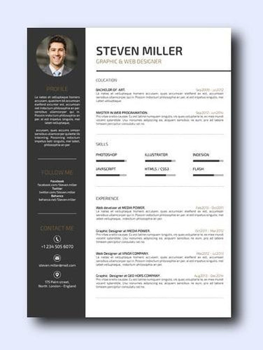 dark moon resume template