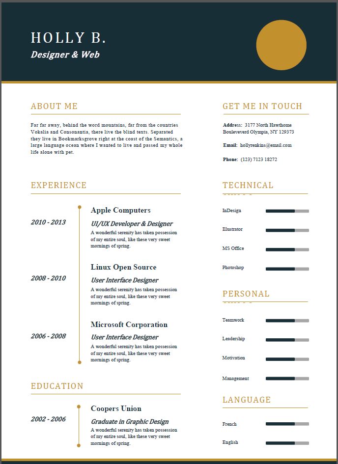 elite main resume template
