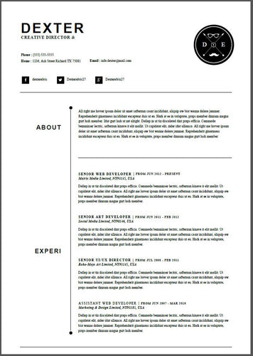 hipster elegant resume template