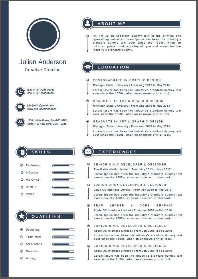 job anderson resume template