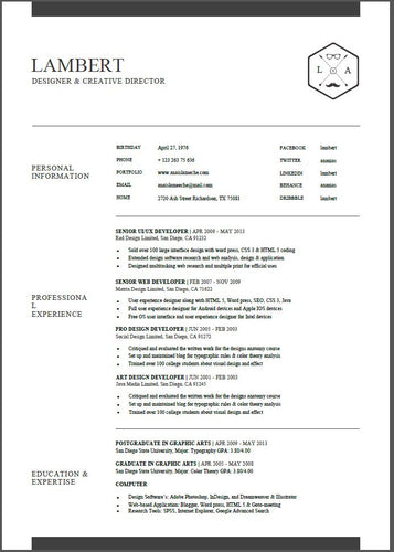 lambert jan resume template