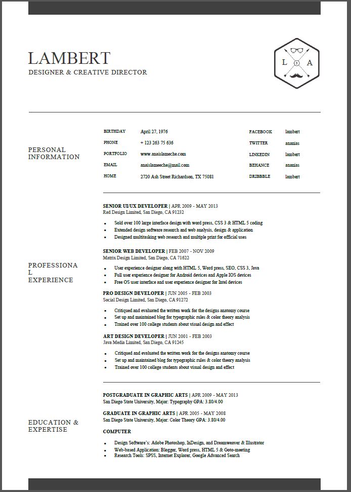 lambert jan resume template