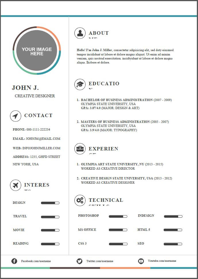 minimal resume template