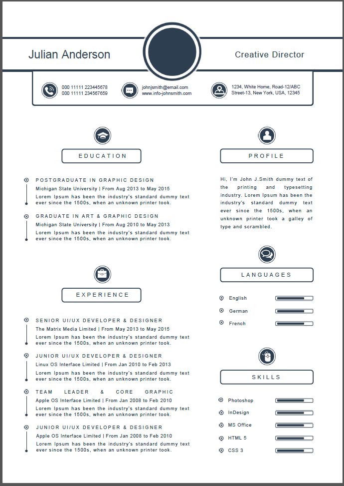 super clean resume template