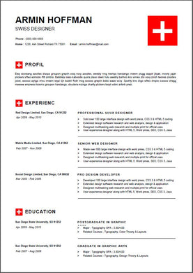 swiss resume template