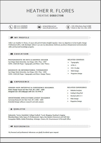4 in 1 timeless resume template