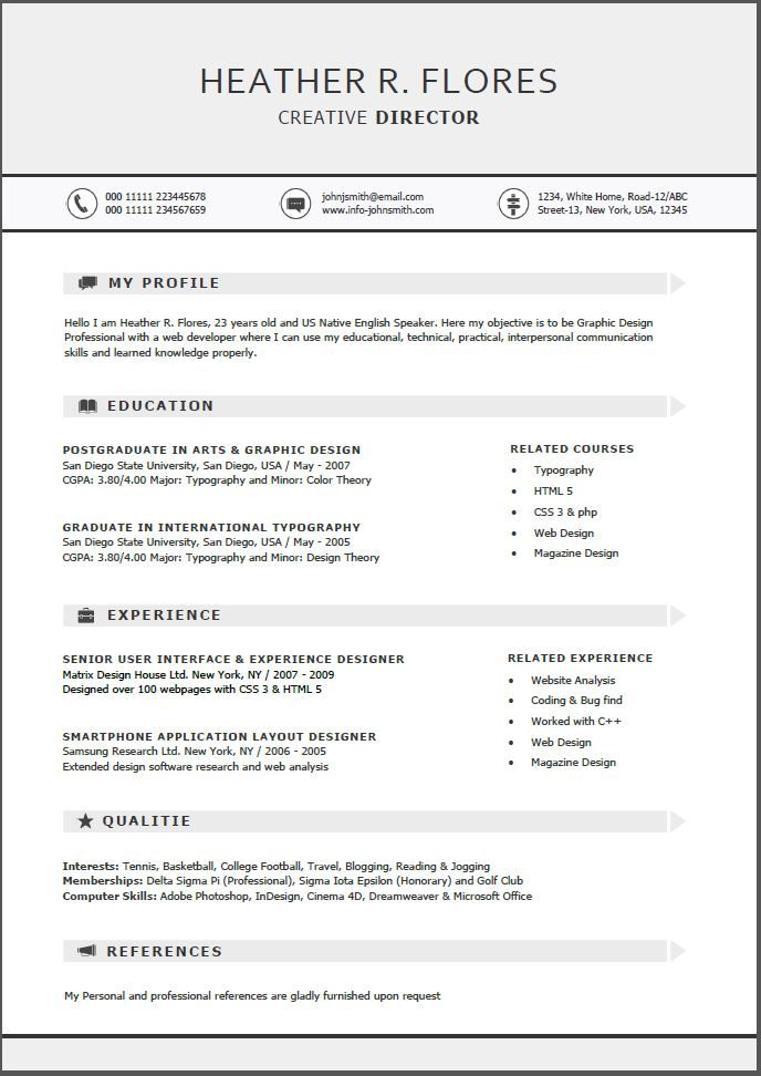 4 in 1 timeless resume template